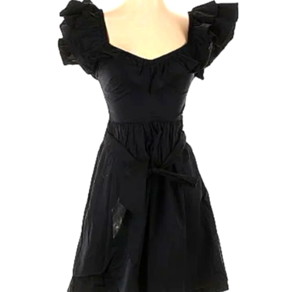 Hill House Ruffle Sleeve Black Dress Size XXS
